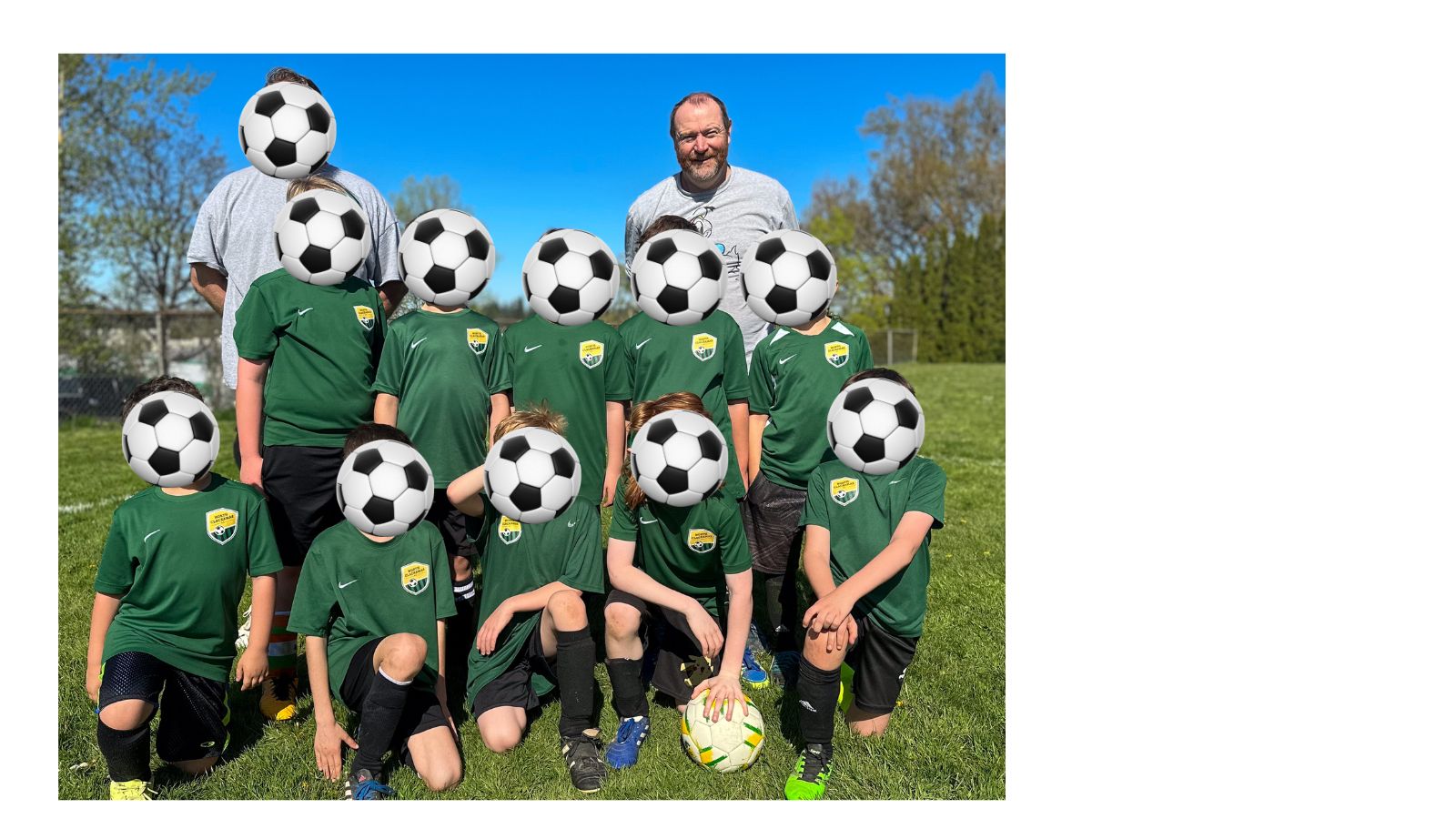 Brad with his youth soccer team